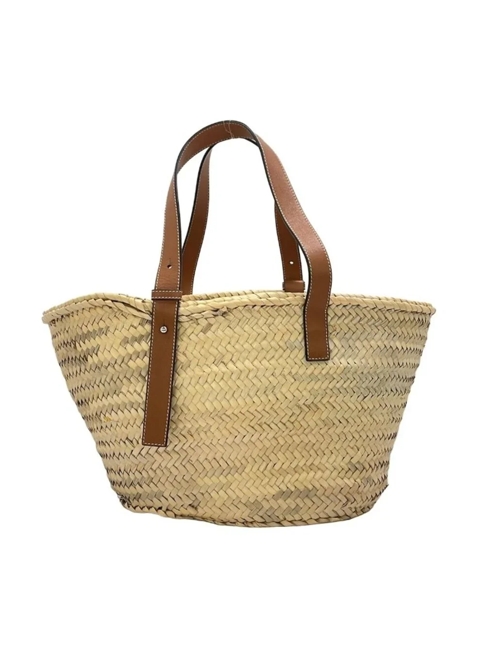 Loewe Tote Basket Beige Navy Brown Leather